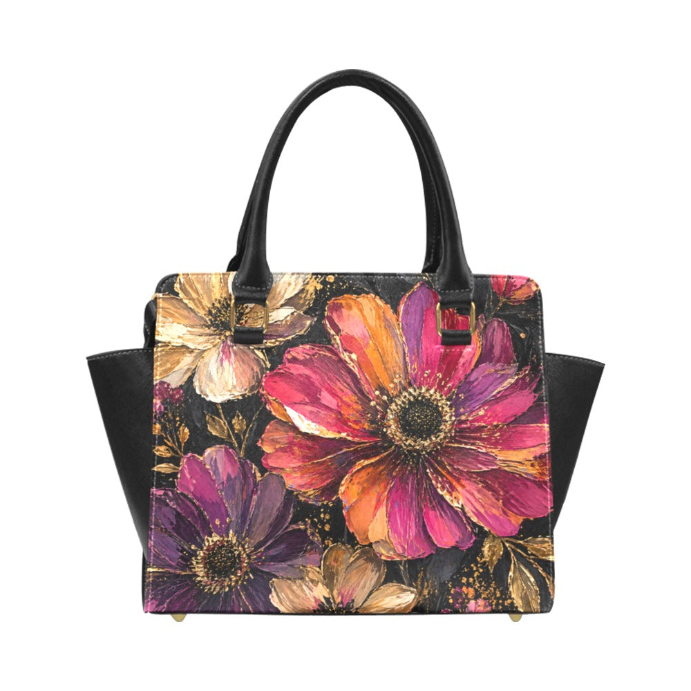 Damen Handtasche mit floralem Design – elegante Schultertasche