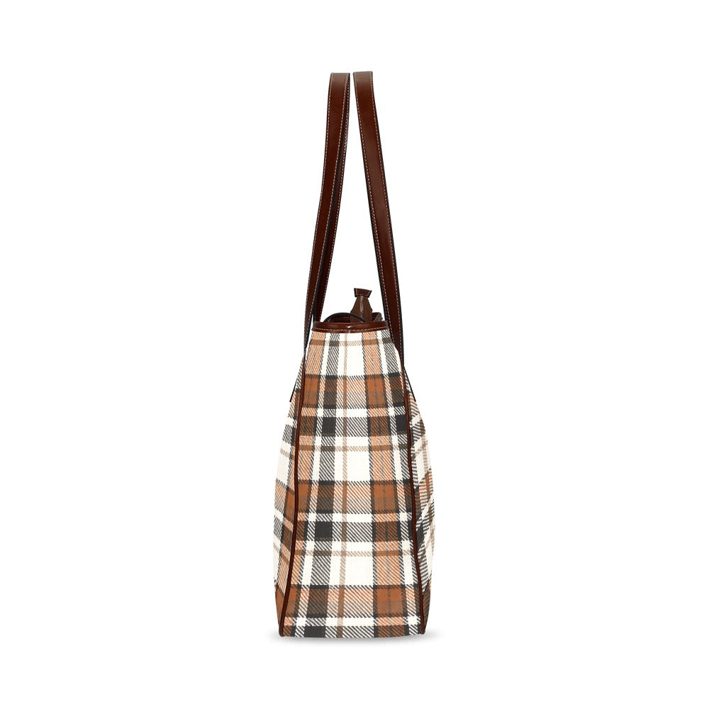 Klassische Tote Bag aus wasserdichtem Material mit Karomuster
