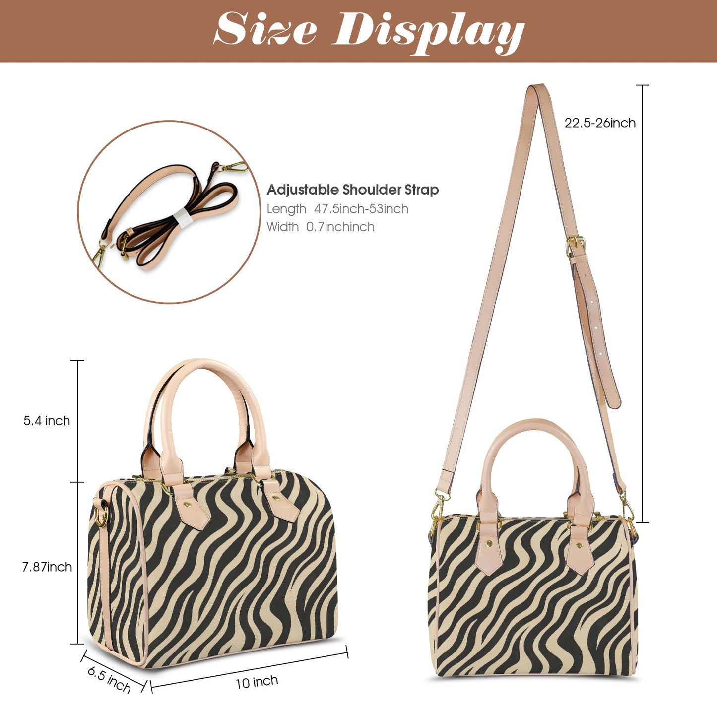 Damen-Handtasche im Zebra-Design