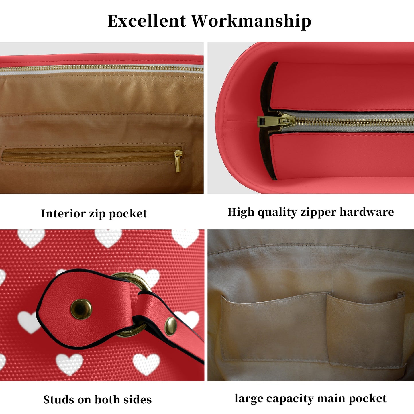 Damen Schultertasche mit Herzmuster