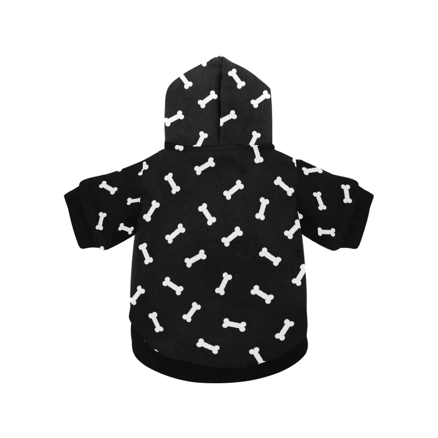 Flauschiger Hunde-Kapuzenpullover mit Knochenmuster