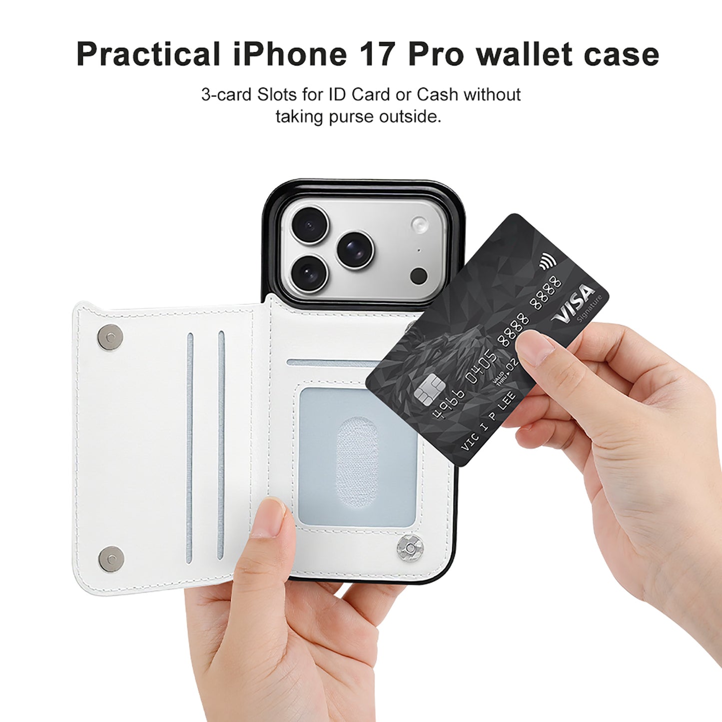 Klapphülle für iPhone 17 Pro mit Kartenfächern