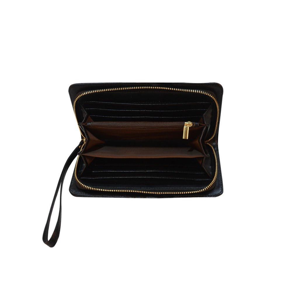 Damen-Clutch mit Blumenmuster – Schwarz