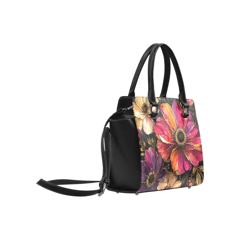 Damen Handtasche mit floralem Design – elegante Schultertasche