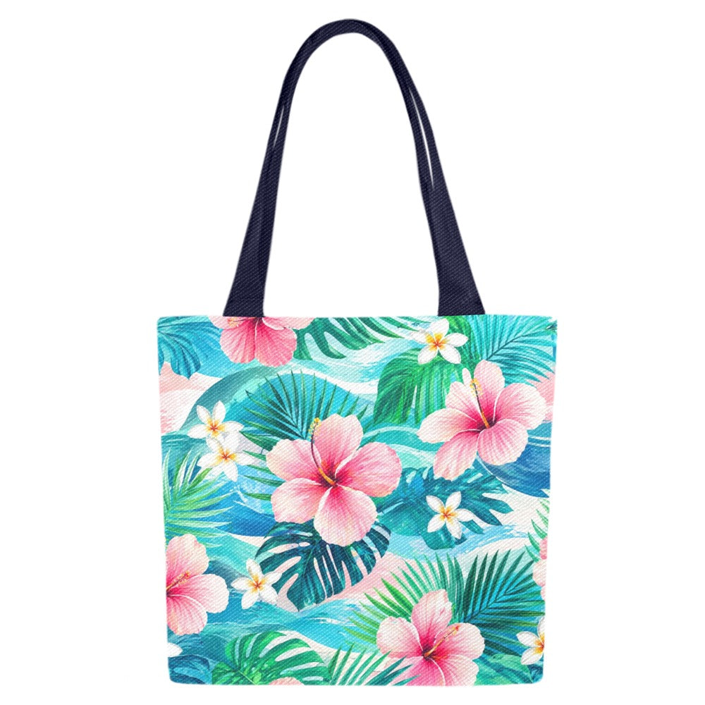 Canvas Tragetasche mit Blumenmuster – 2er Set