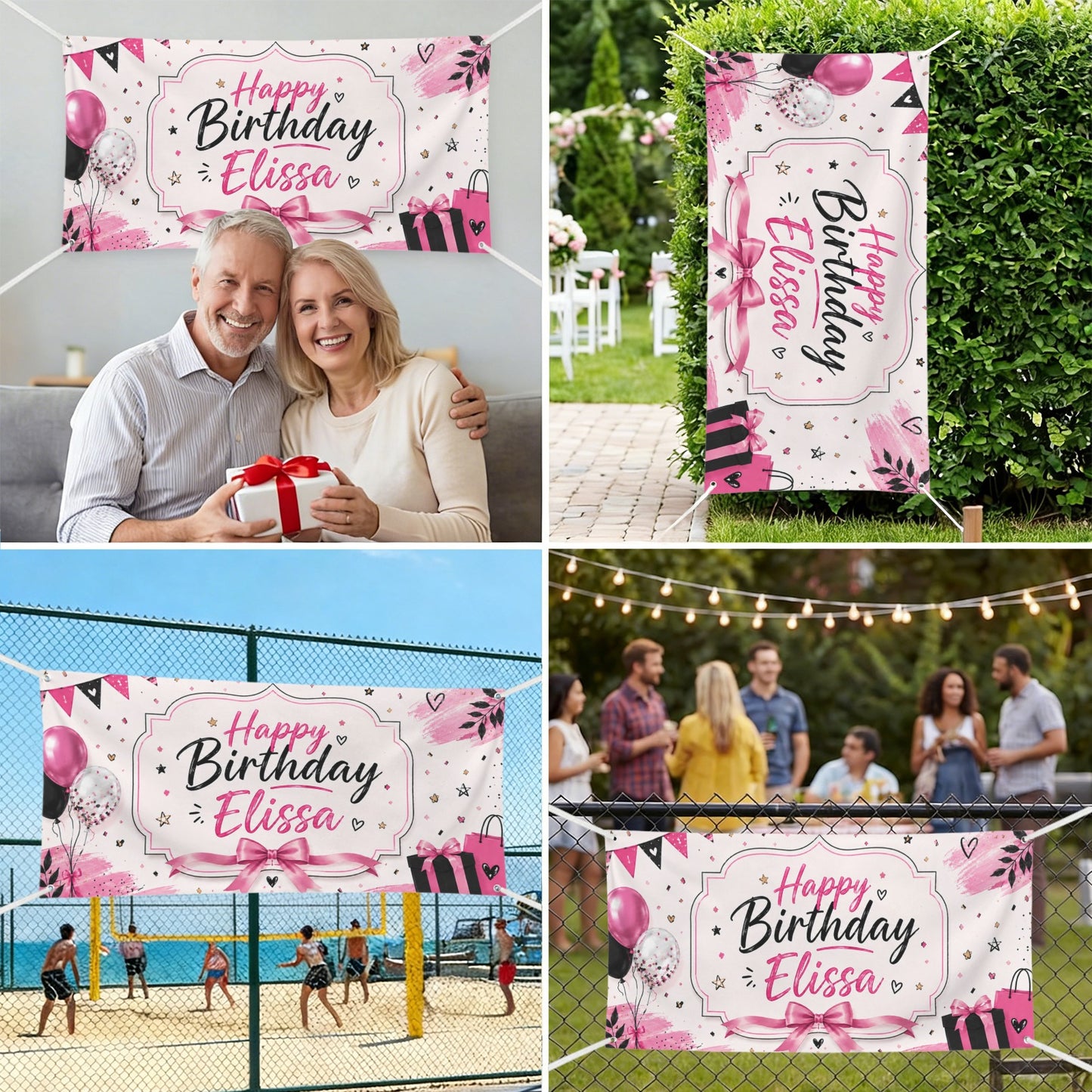 Personalisiertes Geburtstagsbanner mit Name – Happy Birthday Banner 47×24 Zoll