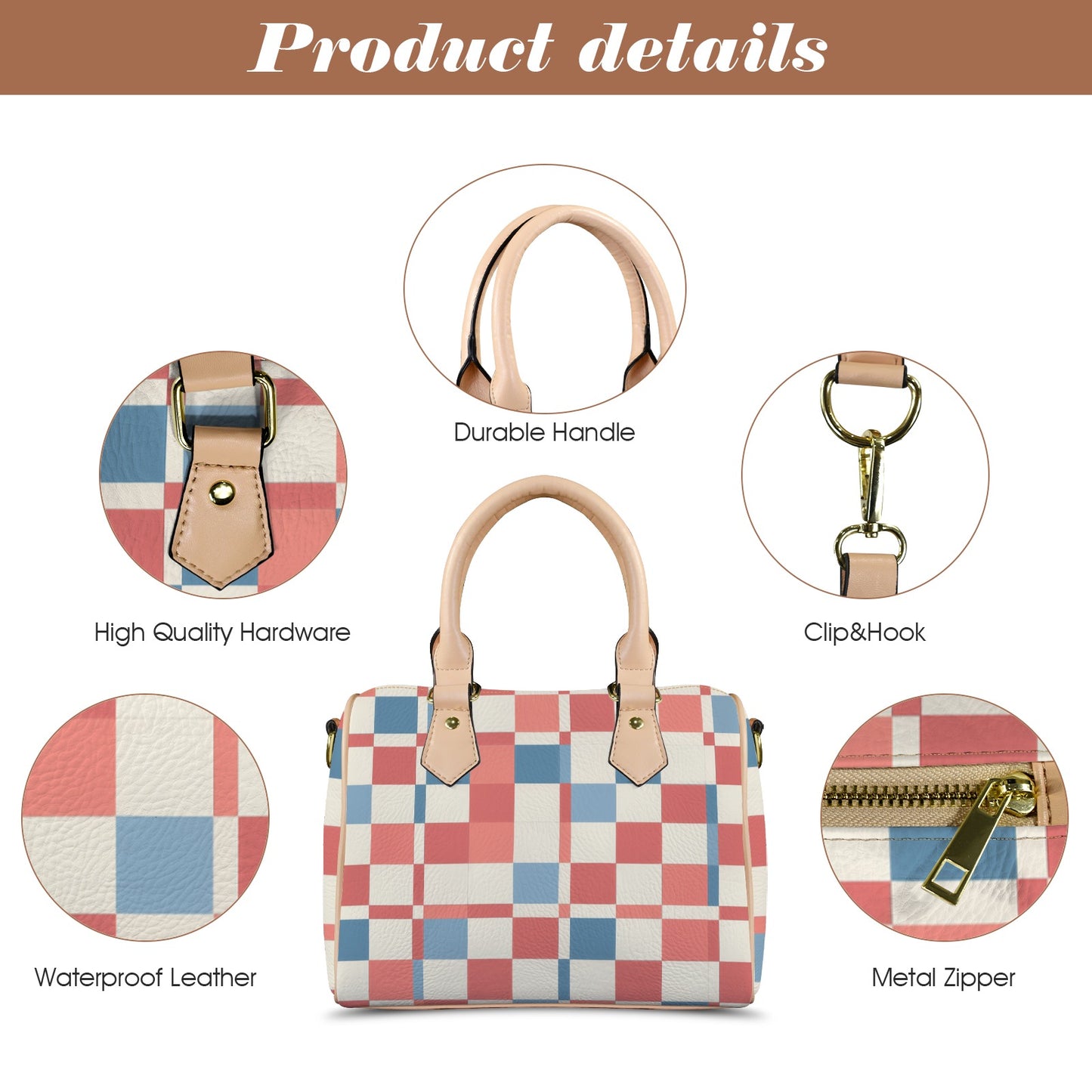 Damen Handtasche mit Karomuster