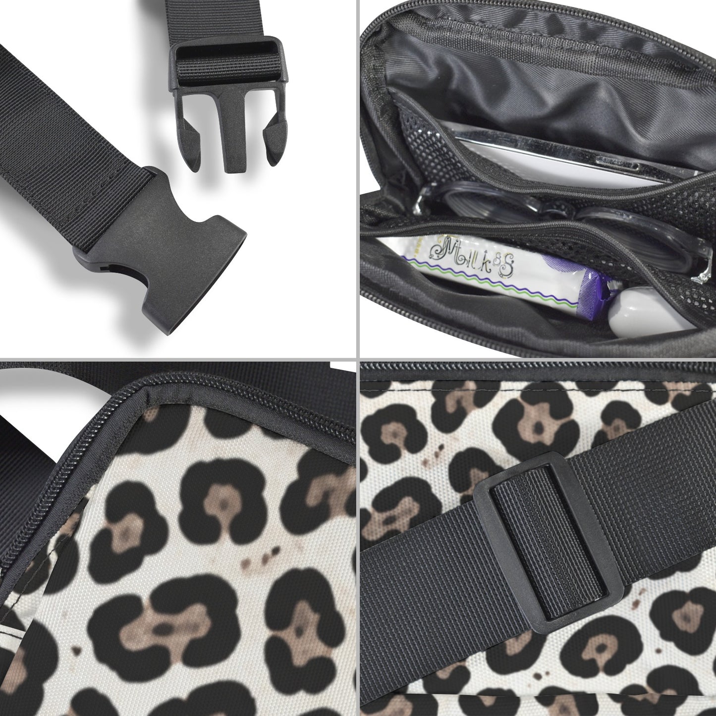 Kleine Gürteltasche mit Leo-Print
