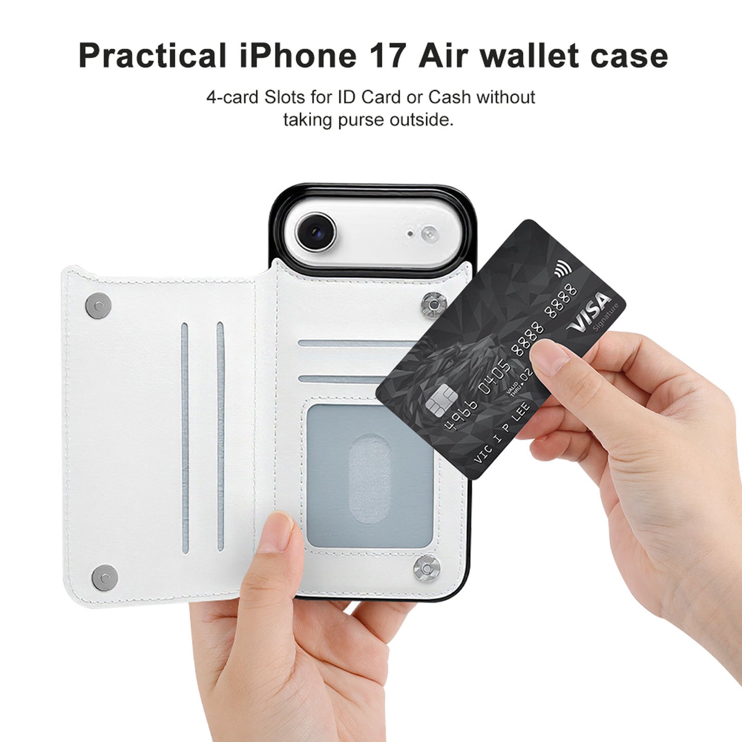 iPhone 17 Air Klapphülle mit Kartenfächern & Rundumschutz