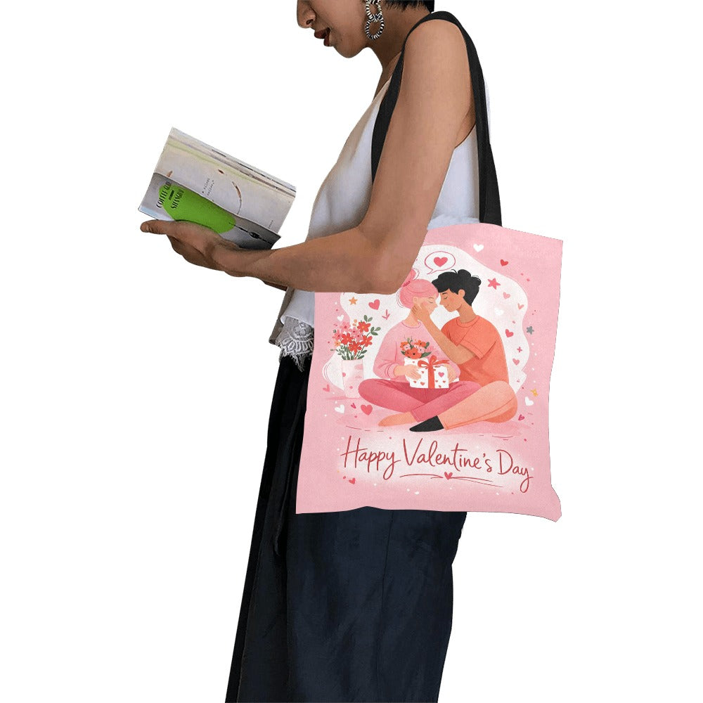 Valentinstag Canvas Tragetasche – Süßes Paar Design