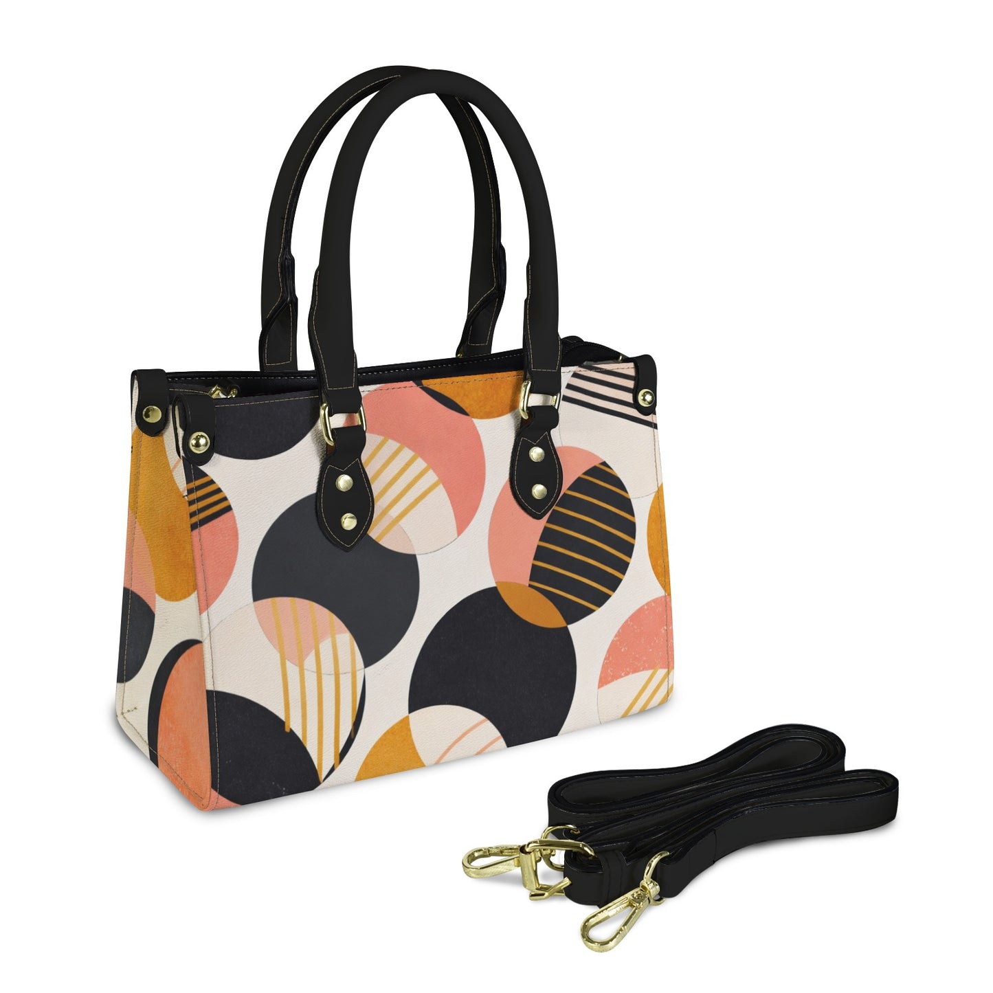 Damenhandtasche mit modernem Kreis-Design