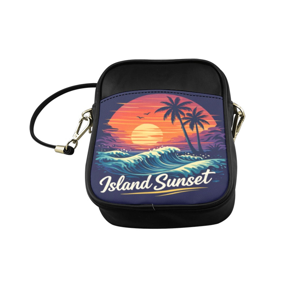 Kleine Umhängetasche- Island Sonnenuntergang Motiv