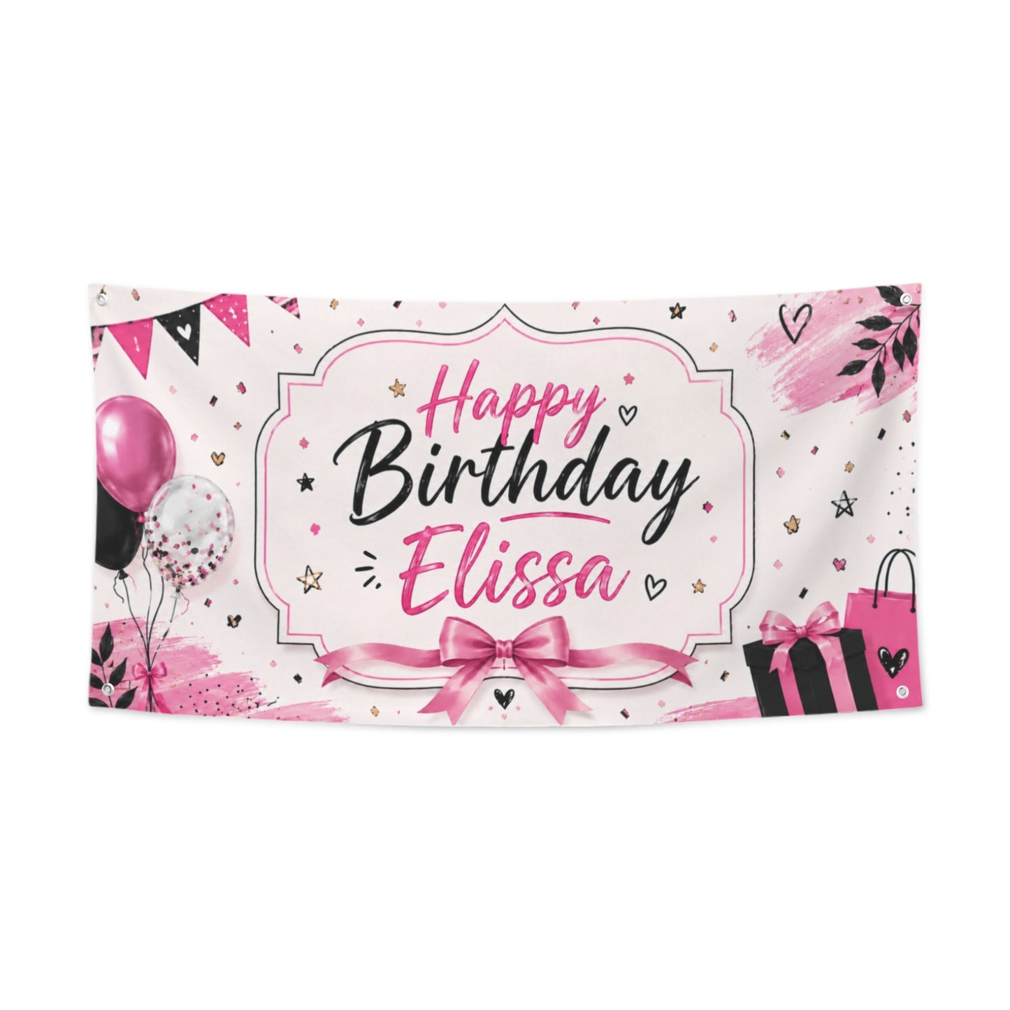 Personalisiertes Geburtstagsbanner mit Name – Happy Birthday Banner 47×24 Zoll
