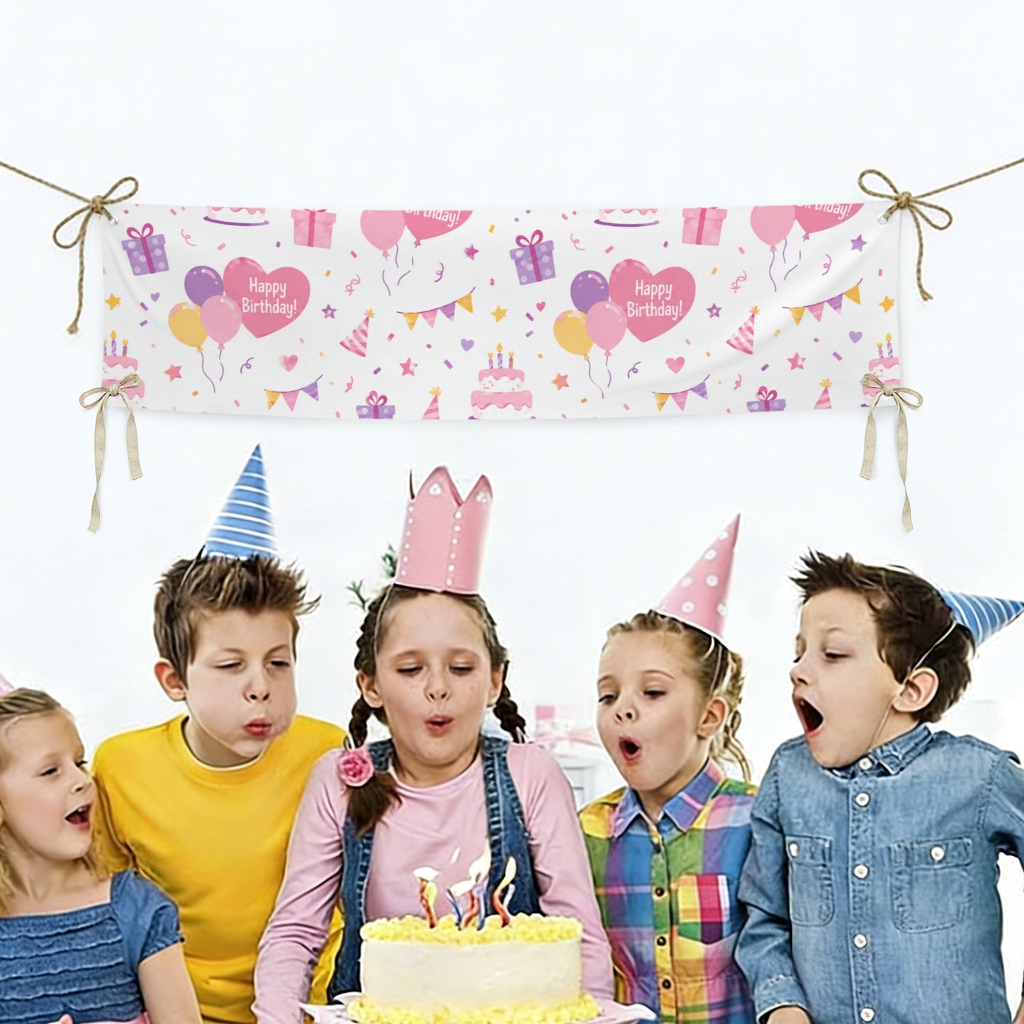 Herz Banner für Geburtstage und Partys | 47×12 Zoll