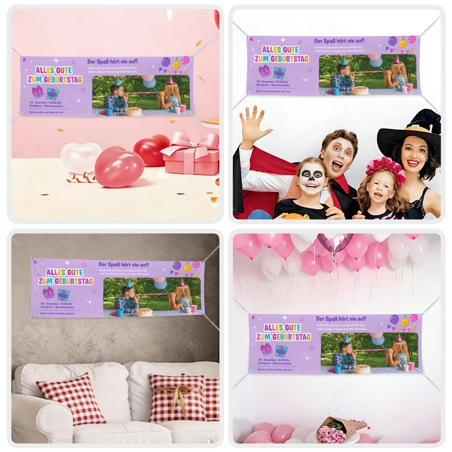Personalisiertes Geburtstagsbanner mit Foto | 71×24 Zoll