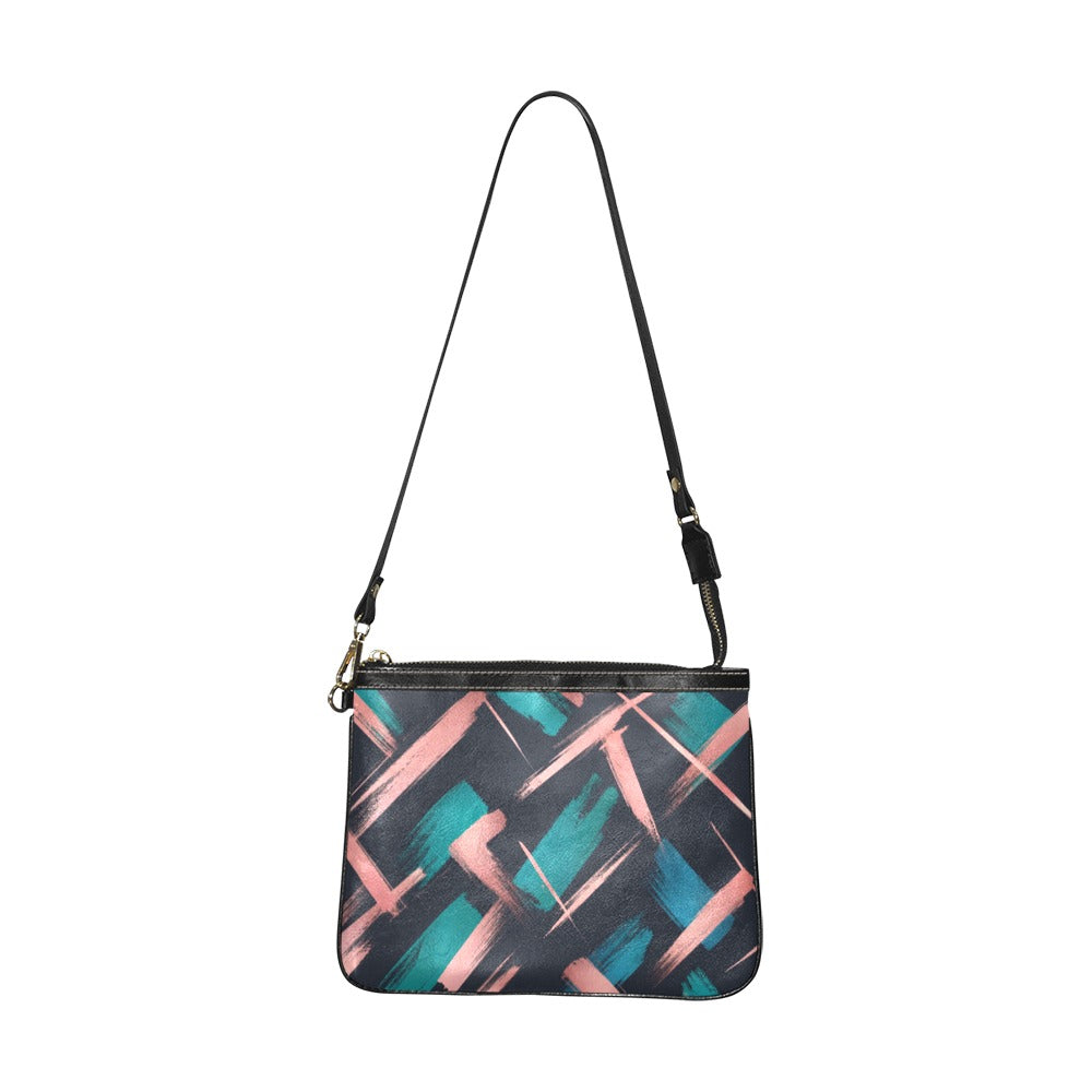 Kleine Schultertasche mit Muster (PU-Leder)