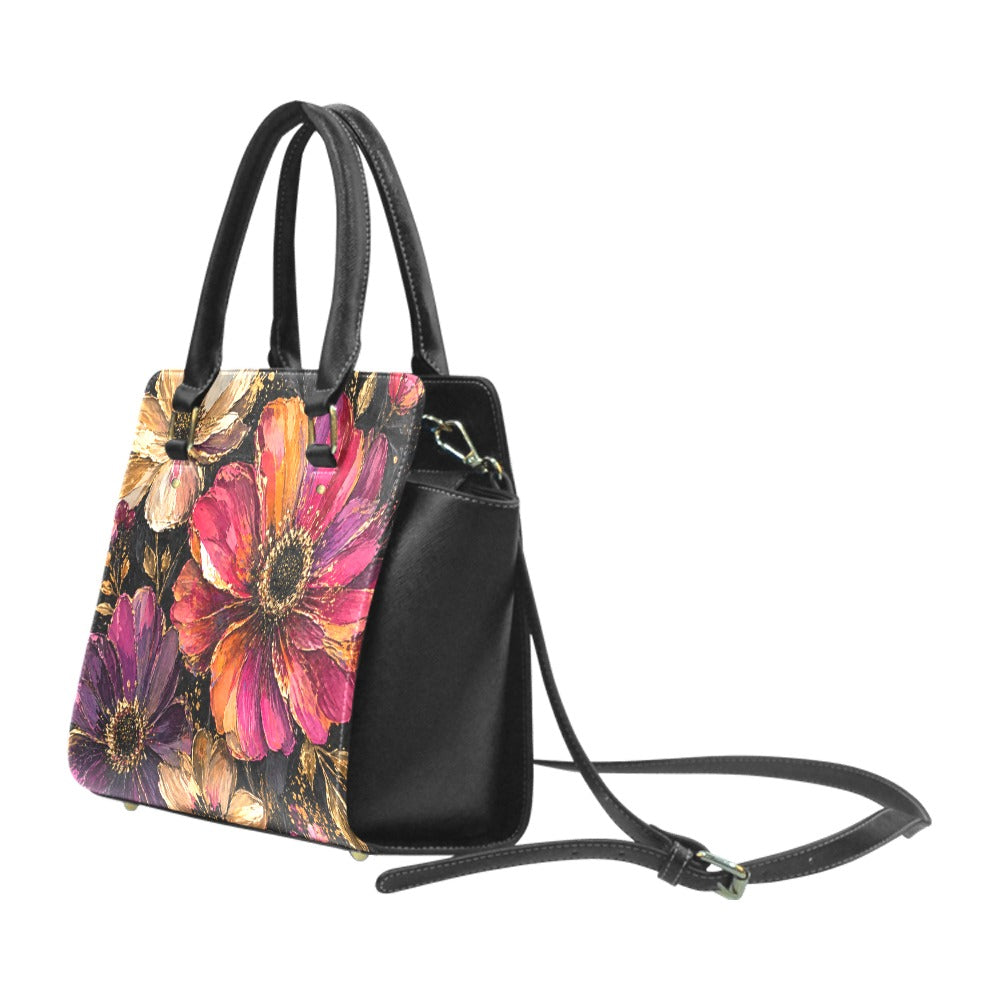 Damen Handtasche mit floralem Design – elegante Schultertasche