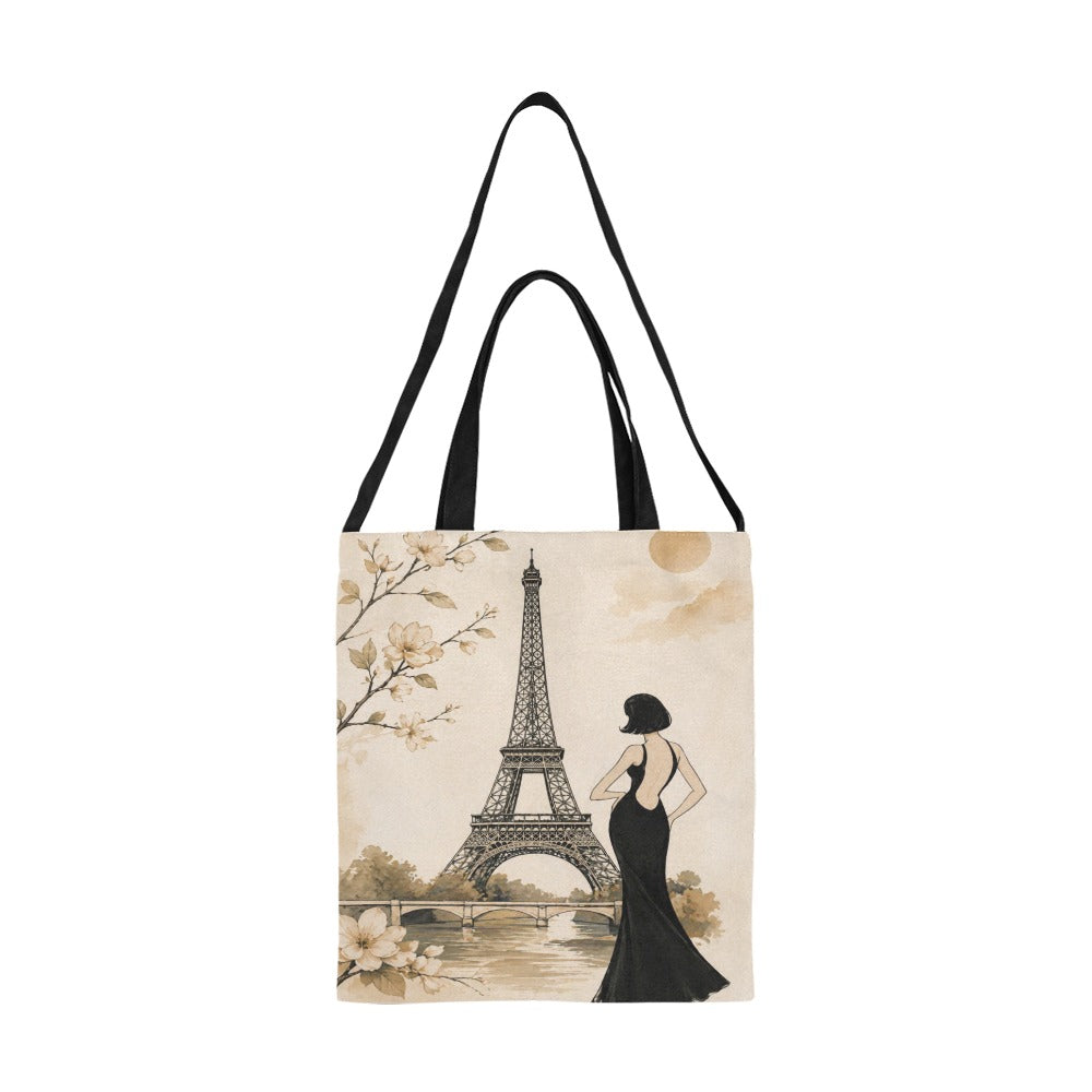 Damen Canvas-Tragetasche mit Paris-Motiv (Mittel)