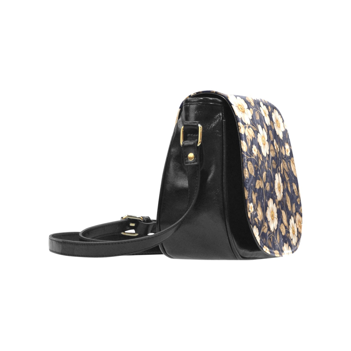 Saddle Bag mit floralem Muster – Crossbody Tasche aus PU-Leder