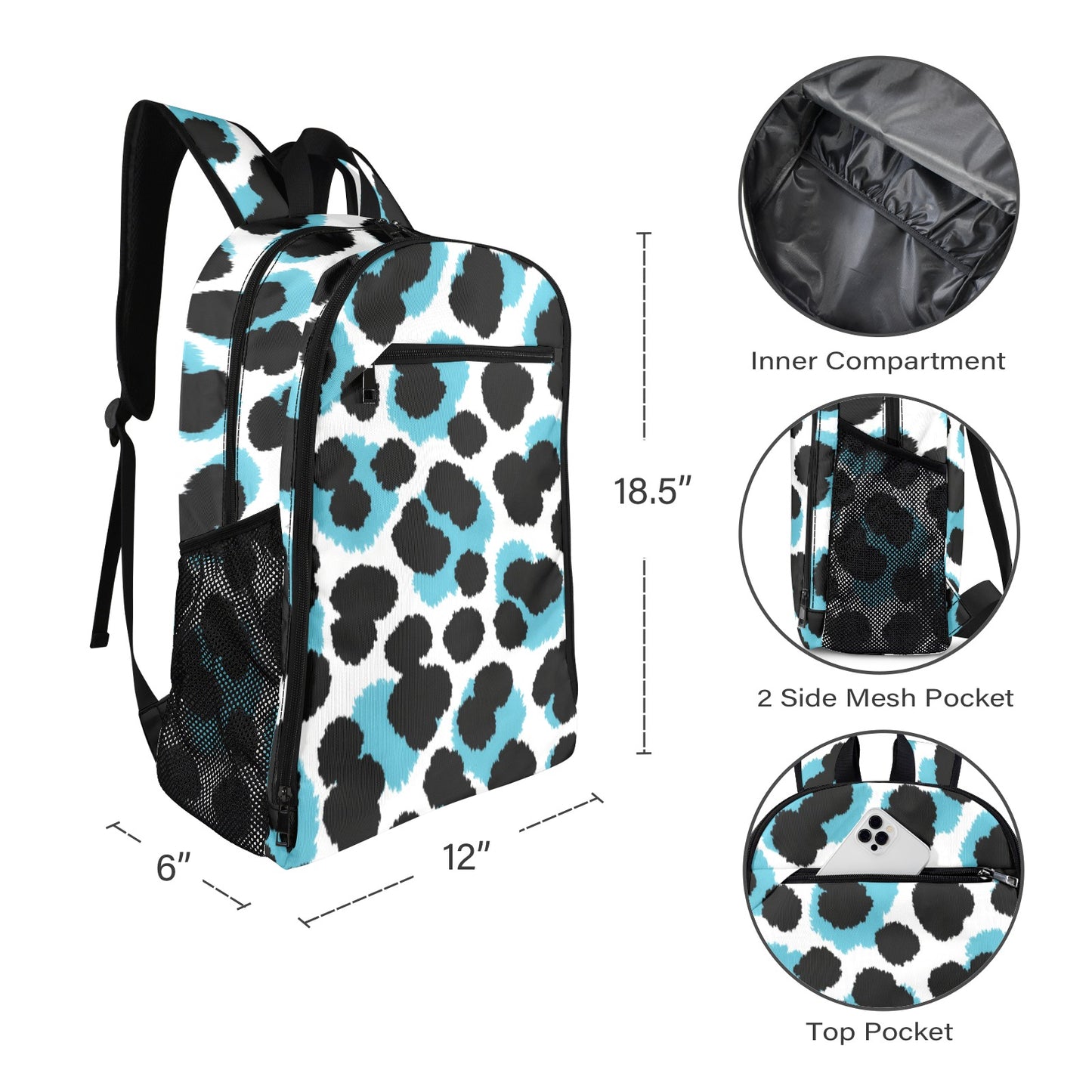 Freizeit- & Sport-Rucksack mit Allover-Print