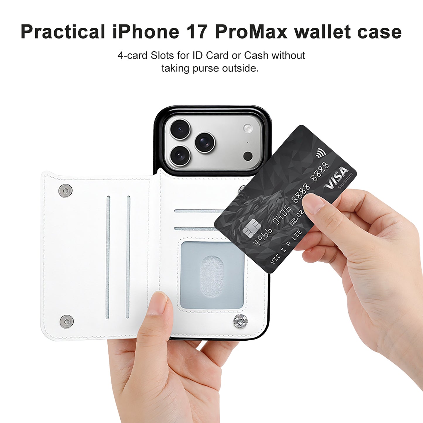 iPhone 17 Pro Max Klapphülle mit Kartenfächern & Rundumschutz