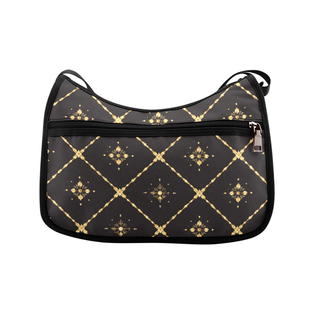 Damen Schultertasche mit elegantem Goldmuster