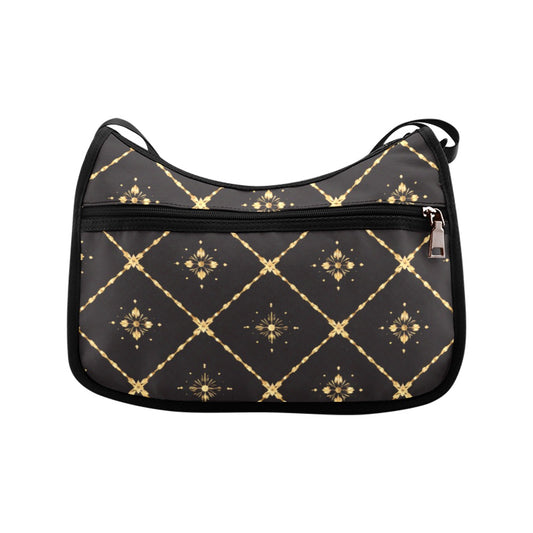 Damen Schultertasche mit elegantem Goldmuster