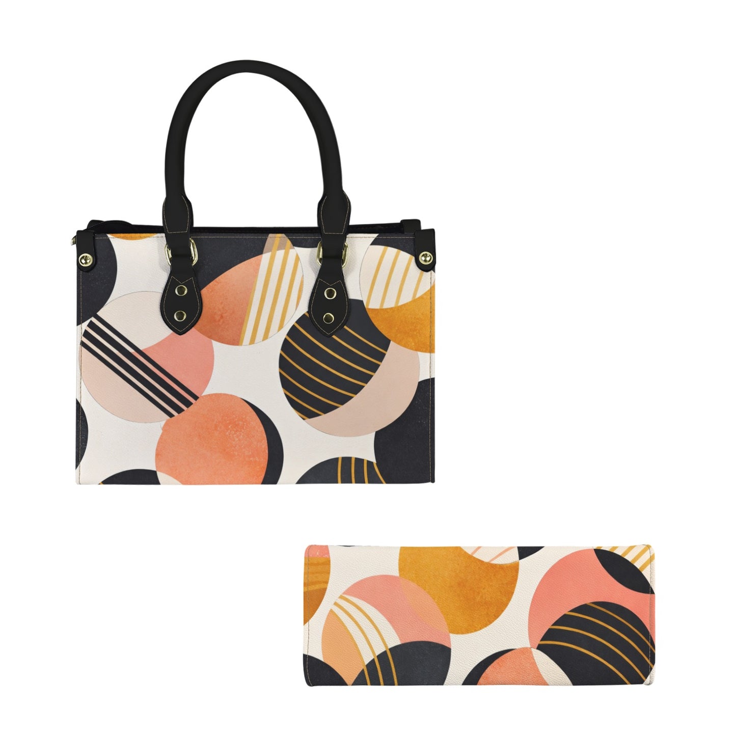 Damenhandtasche mit modernem Kreis-Design