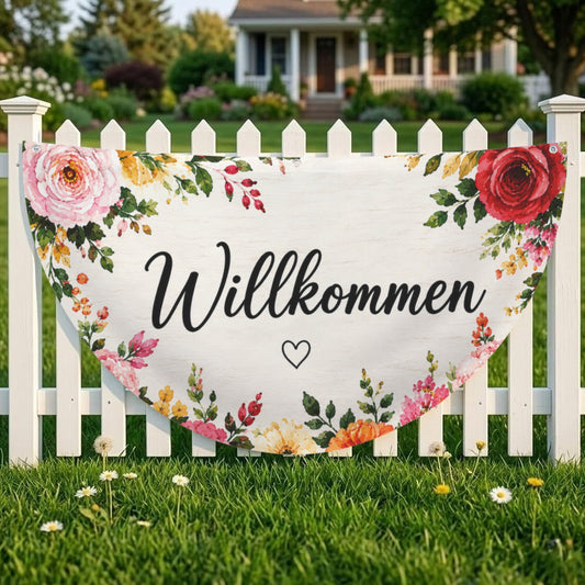 Personalisierbare Blumen Gartenflagge