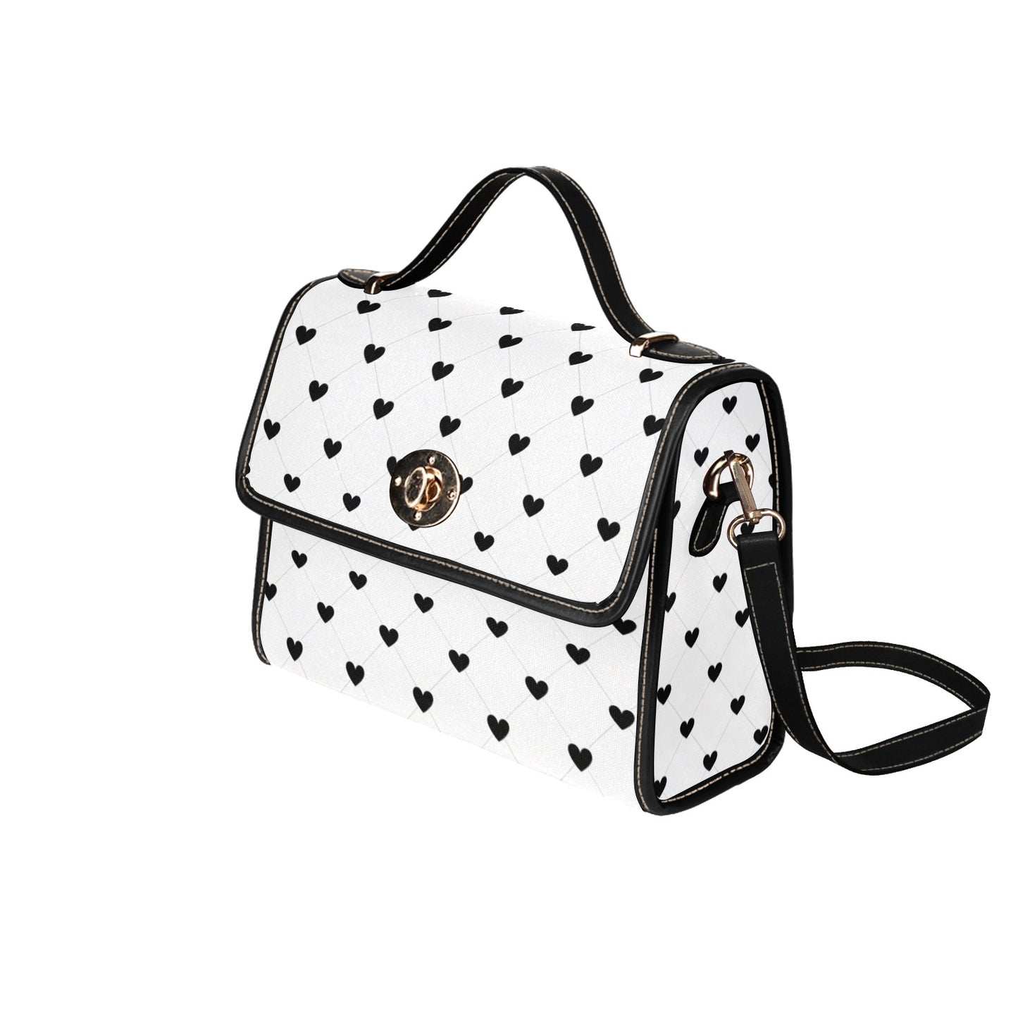 Elegante Damenhandtasche mit Herzmuster