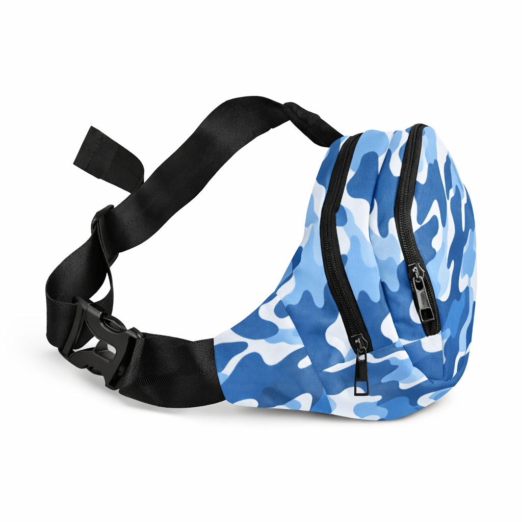 Bauchtasche mit blauem Camouflage-Muster