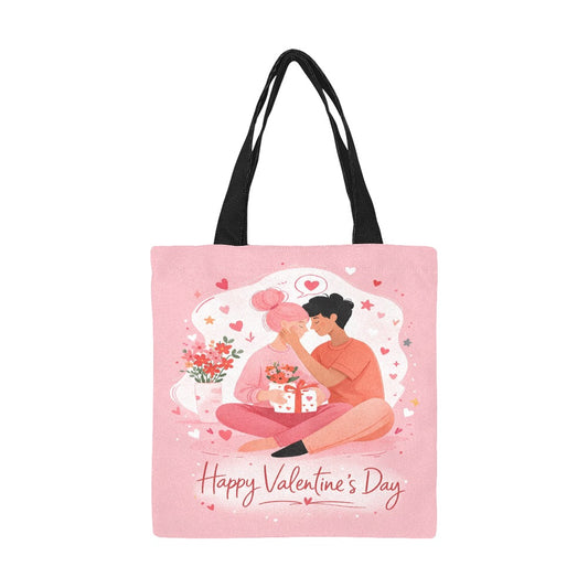 Valentinstag Canvas Tragetasche – Süßes Paar Design