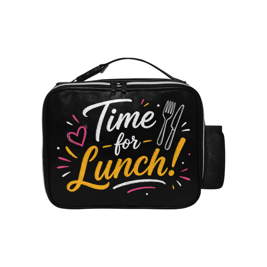 Isolierte Lunch-Tasche „Time for Lunch“ aus PU-Leder