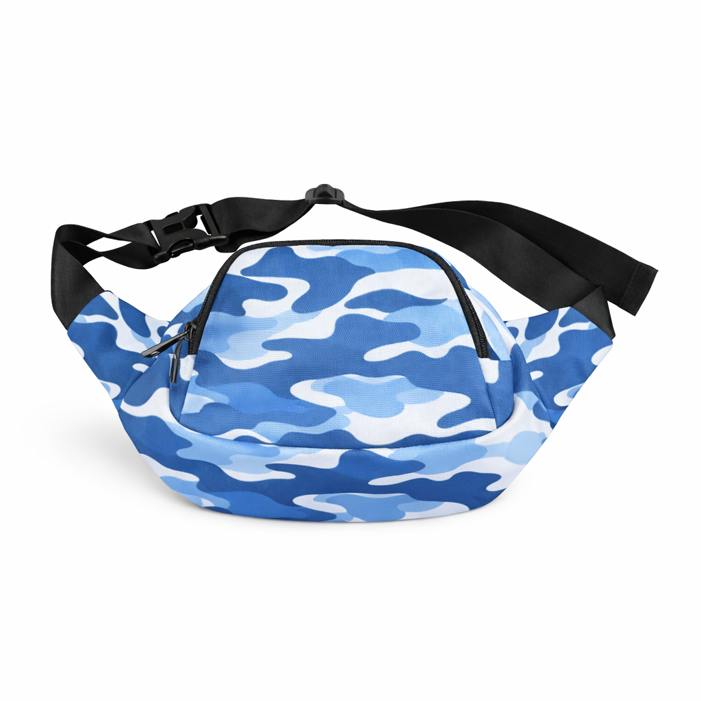 Bauchtasche mit blauem Camouflage-Muster