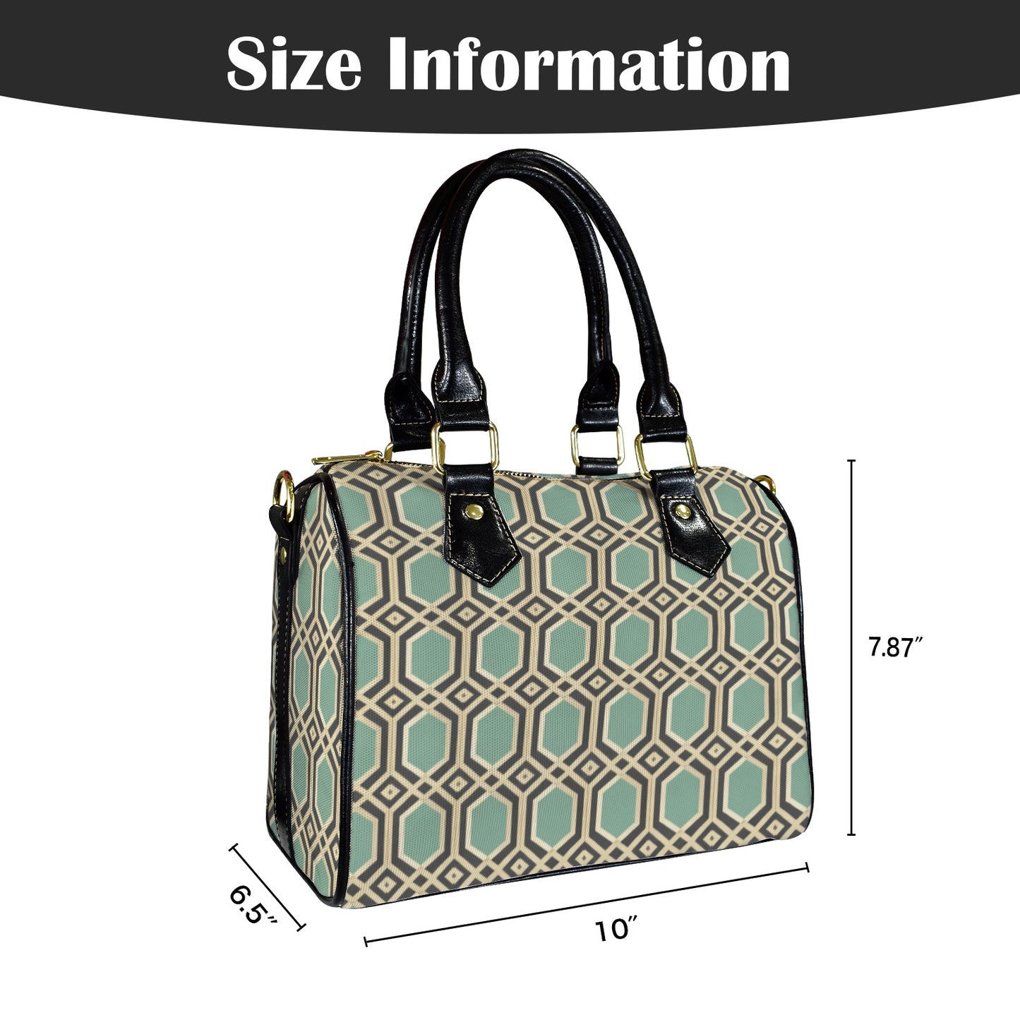 Geometrische Canvas-Handtasche mit Schulterriemen