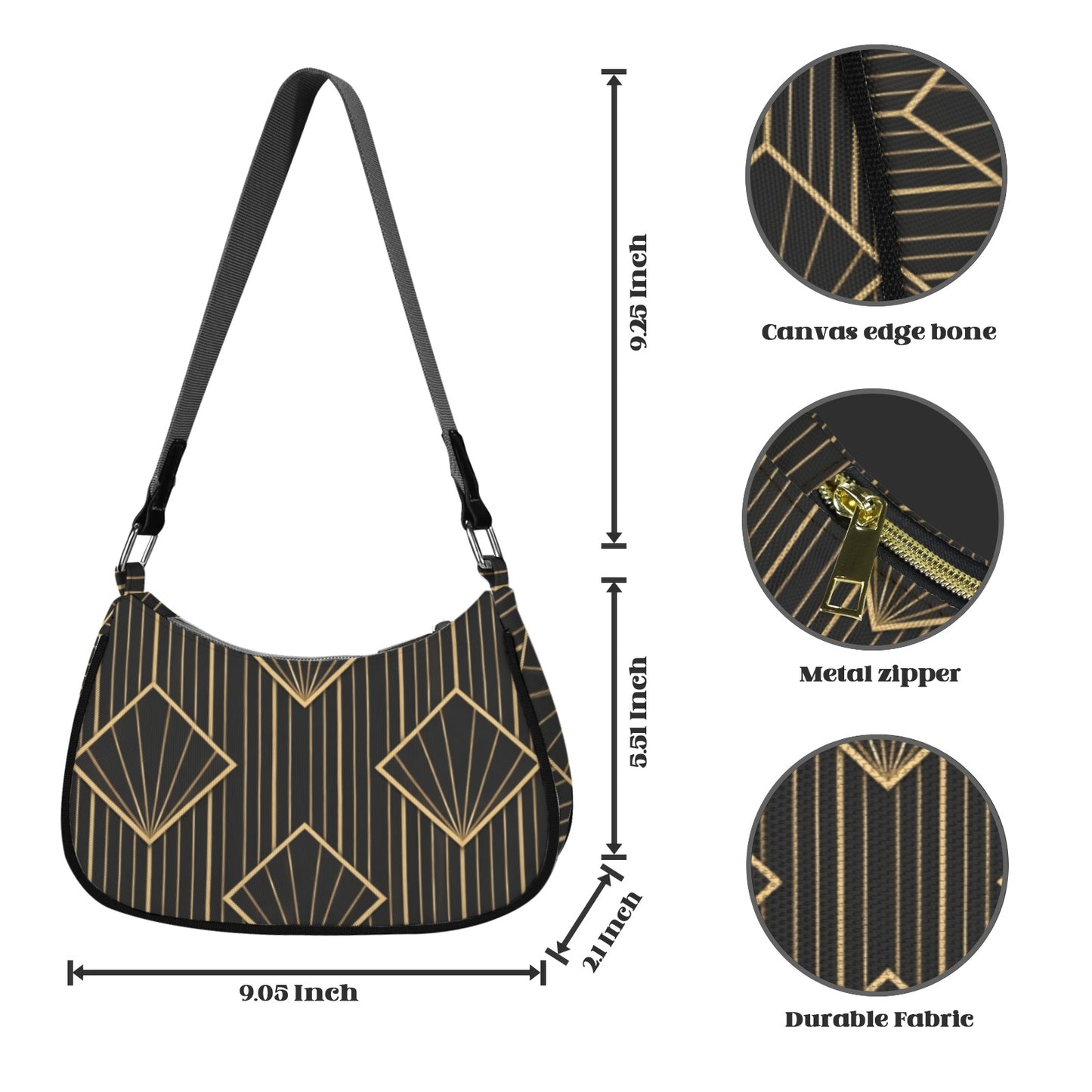 Damen Schultertasche im Art-Déco Design