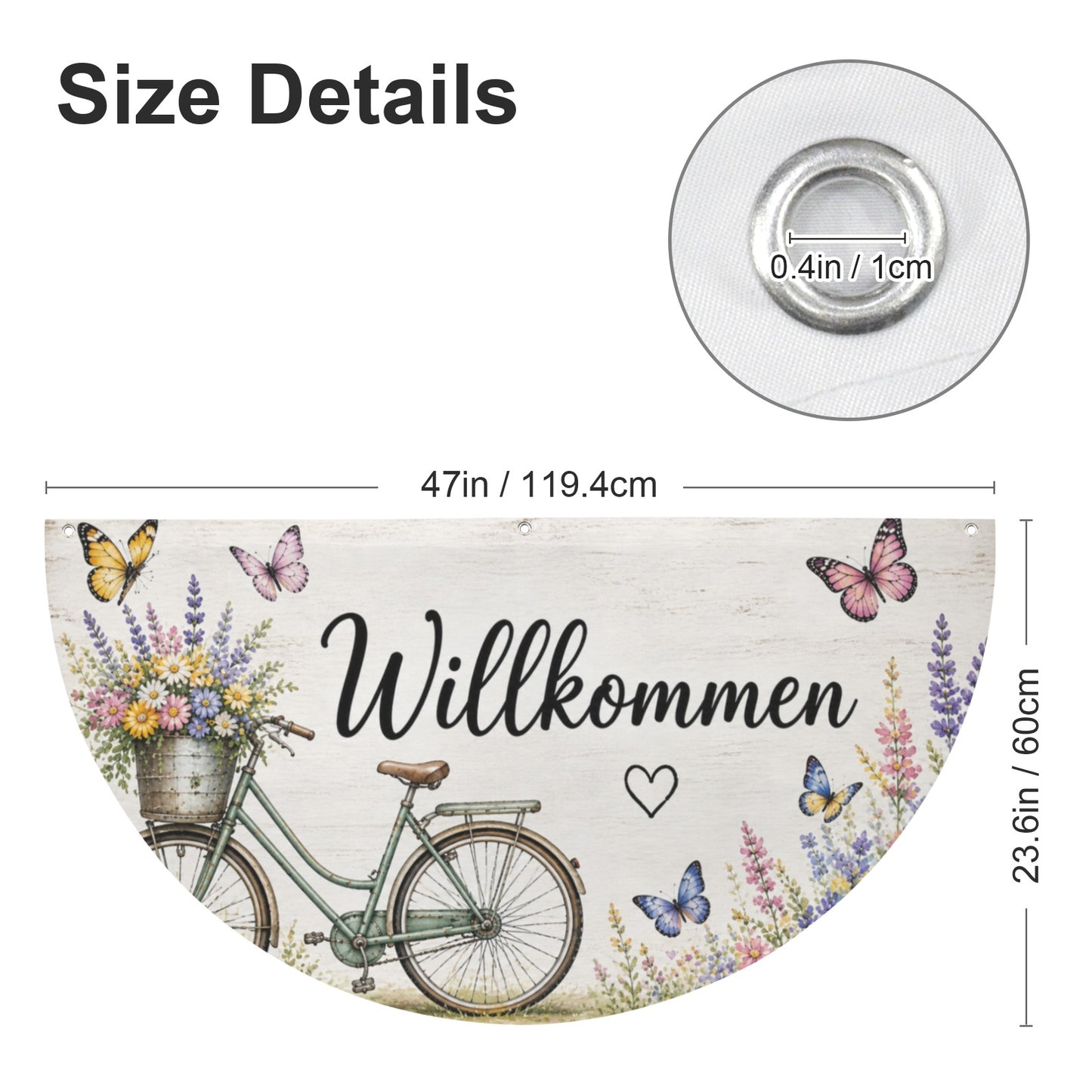 Vintage Fahrrad Willkommen Flagge