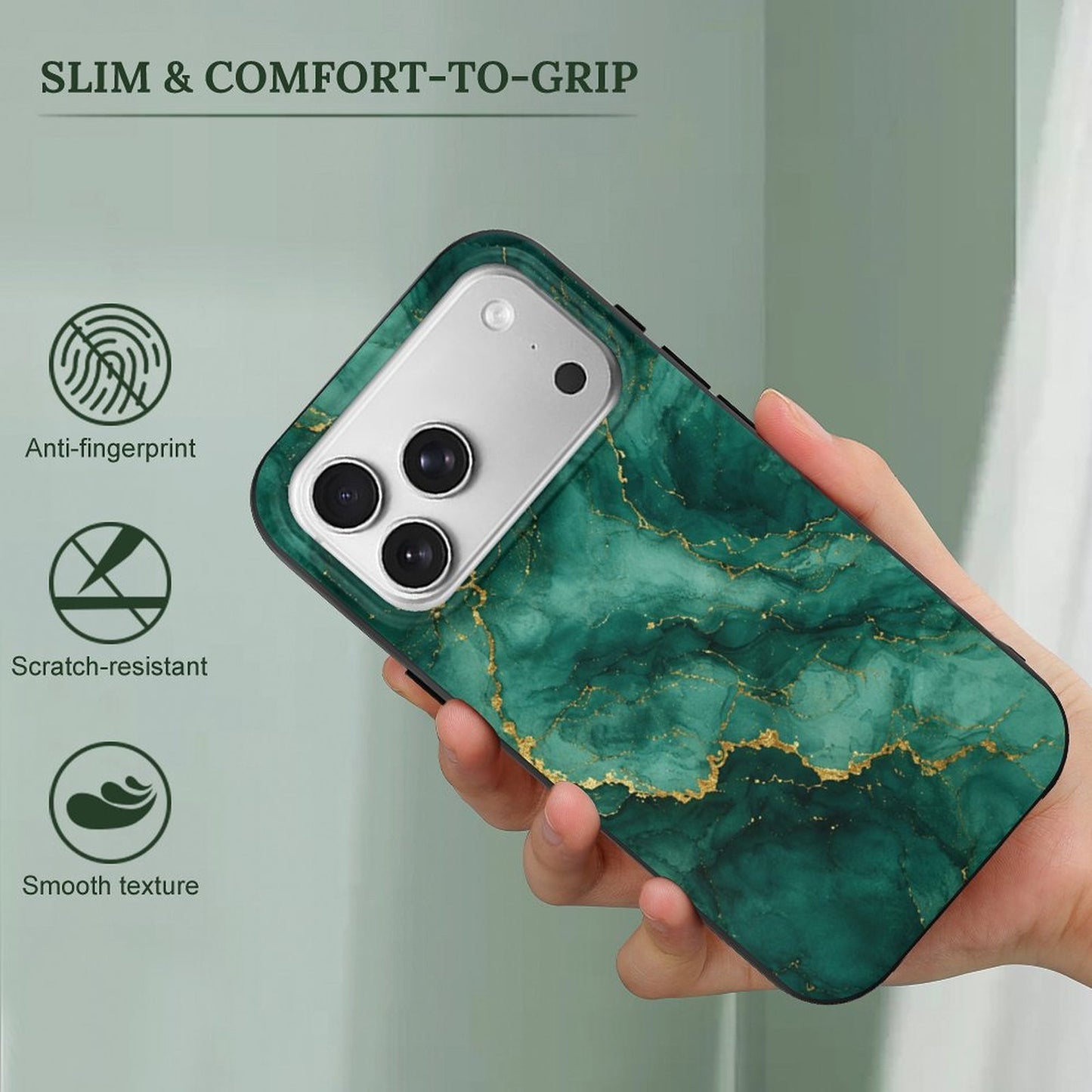 iPhone 17 Pro Hülle – Elegantes TPU Case mit Steinoptik