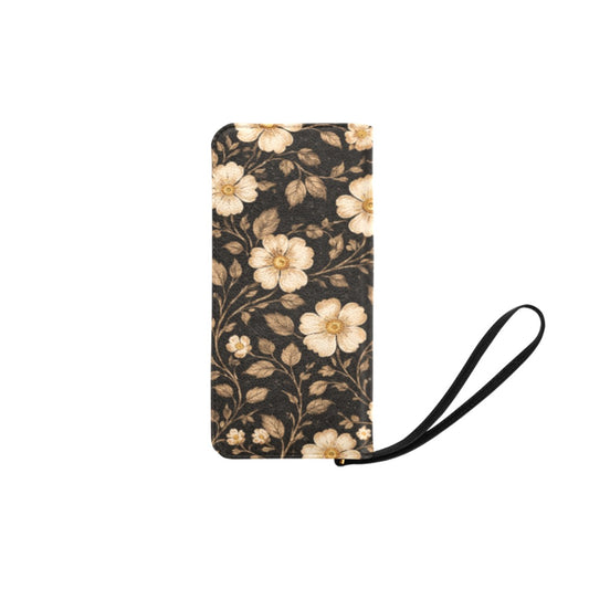 Damen-Clutch mit Blumenmuster – Schwarz