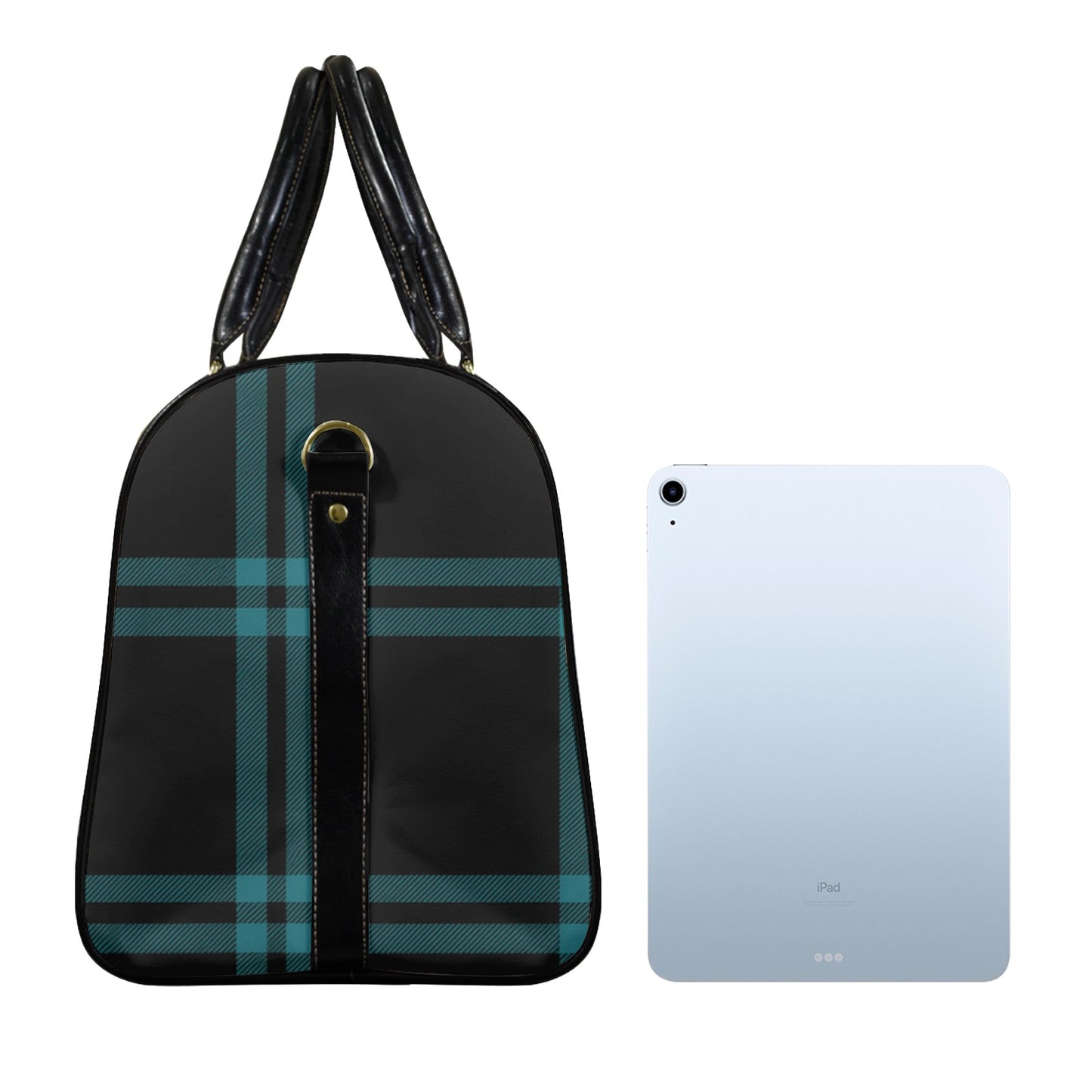 Große Reisetasche mit Schultergurt im Karo-Design
