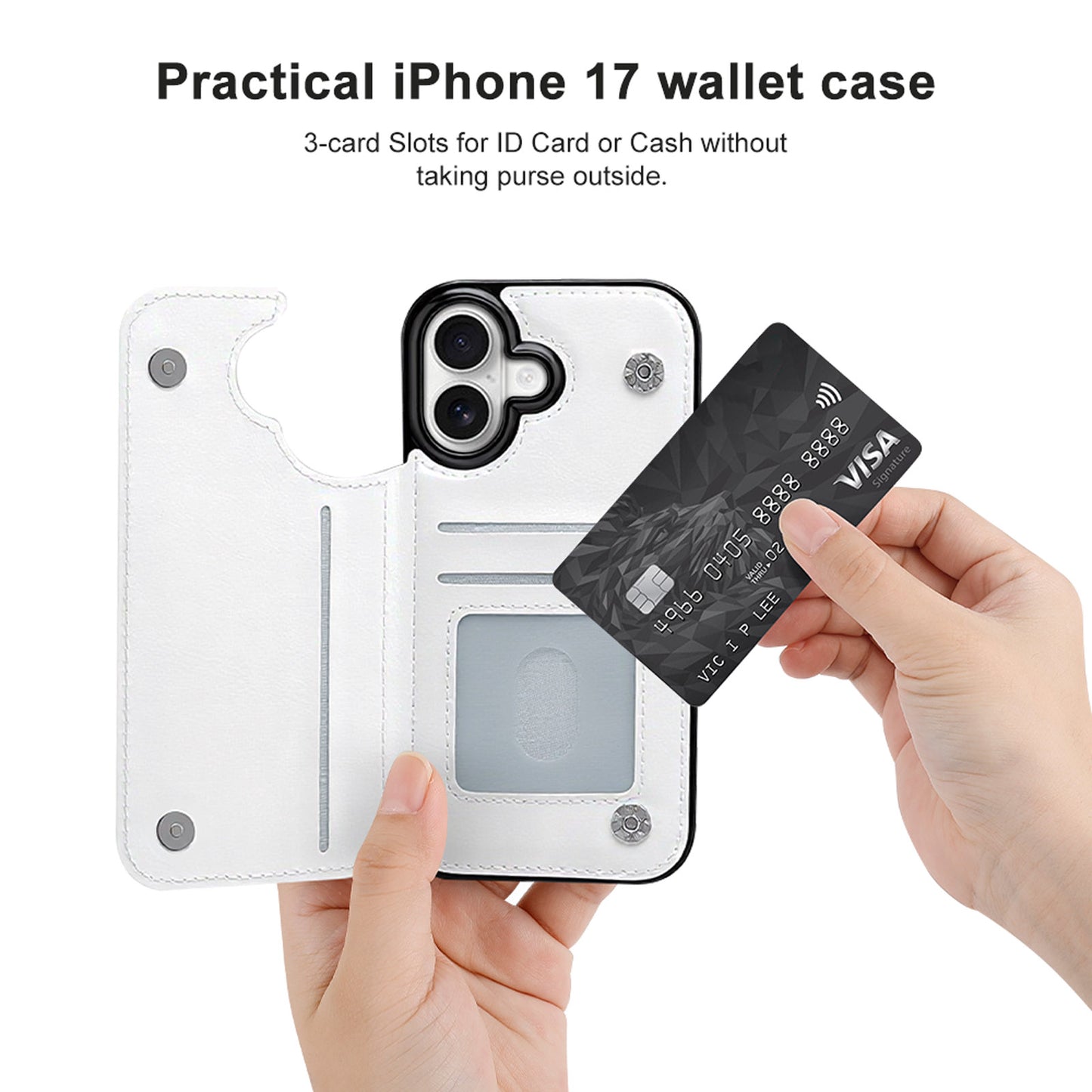 iPhone 17 Klapphülle mit Kartenfächern & Rundumschutz