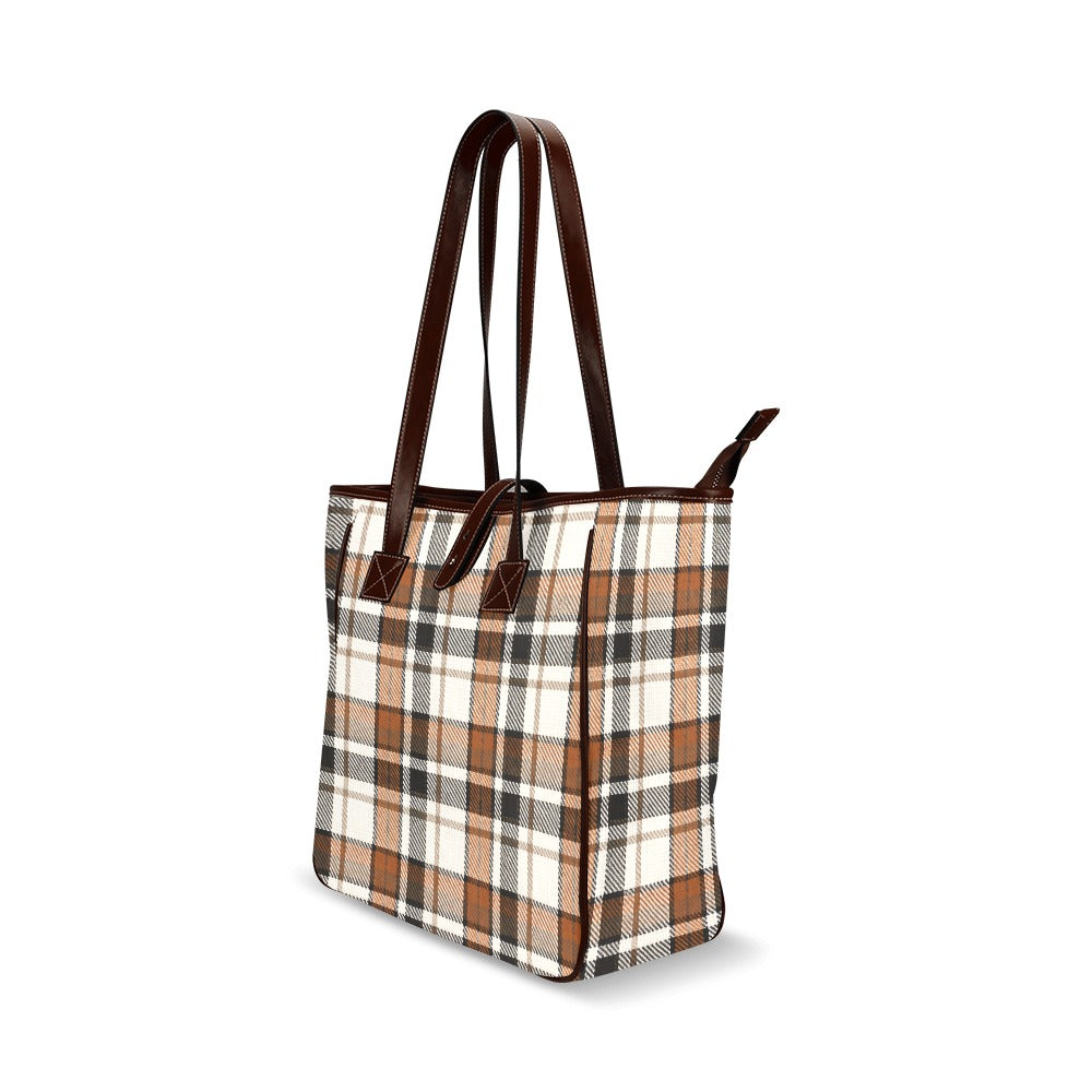 Klassische Tote Bag aus wasserdichtem Material mit Karomuster