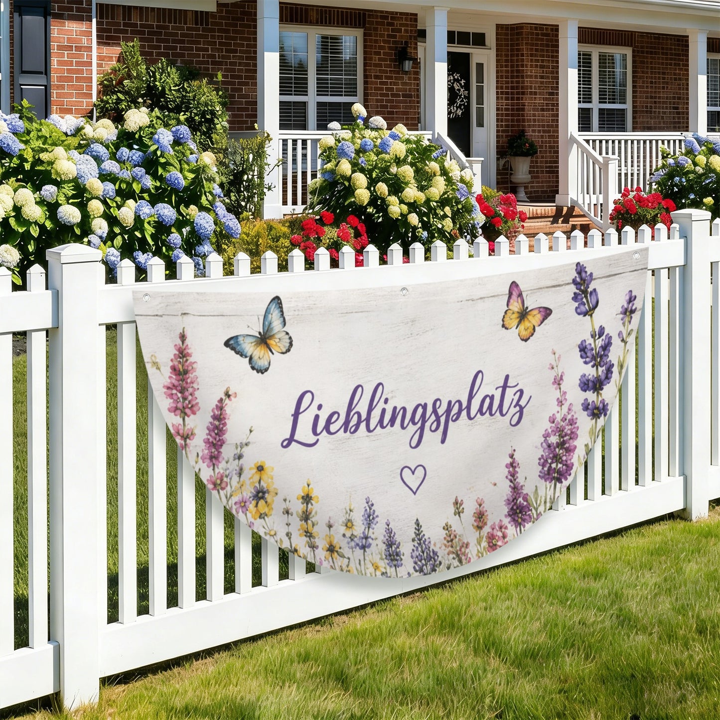 Lieblingsplatz Dekoflagge im Landhausstil