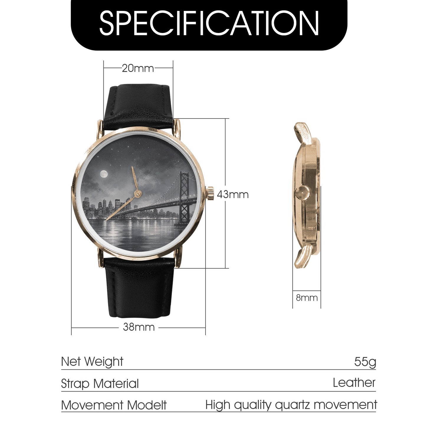 Personalisierte Lederarmband Uhr