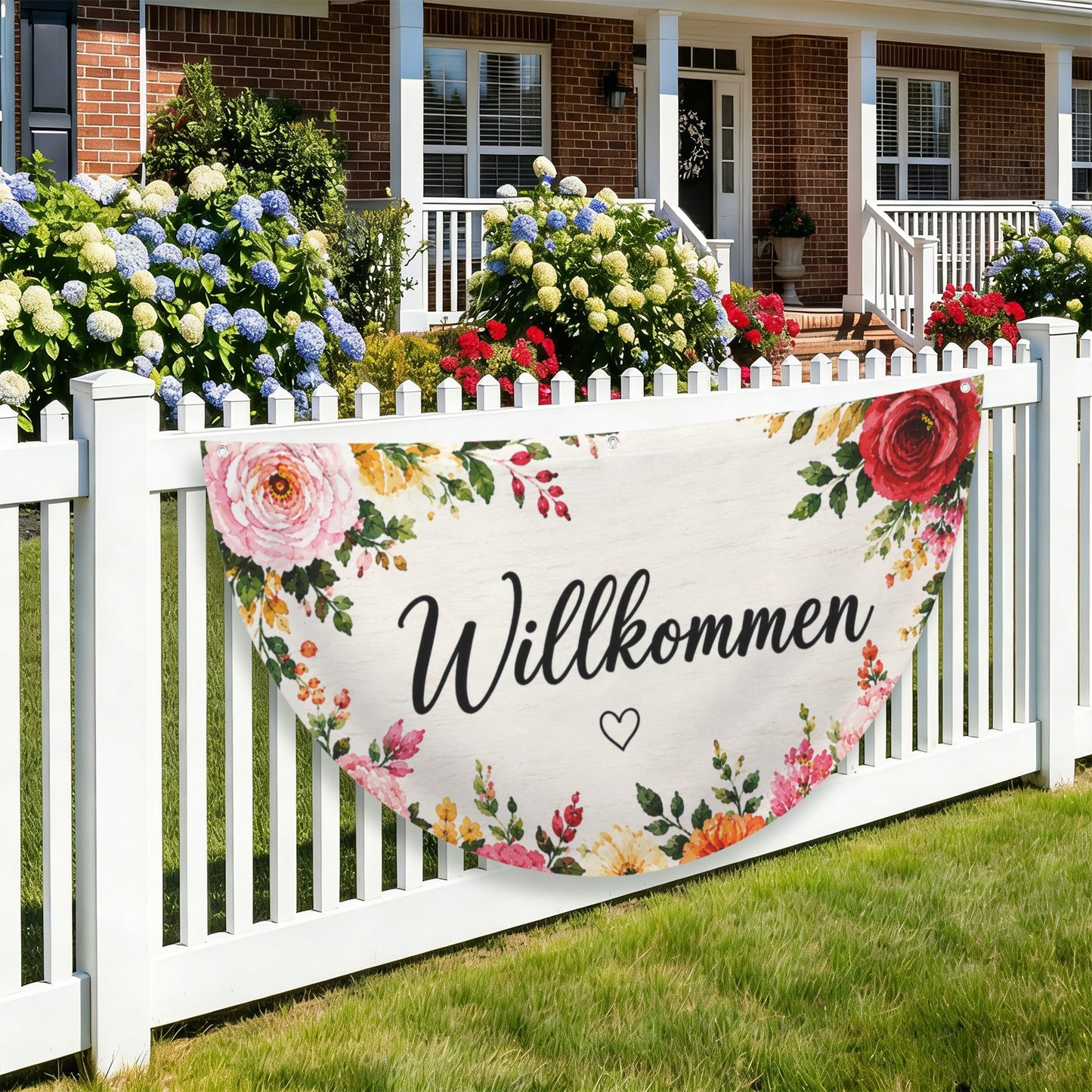 Personalisierbare Blumen Gartenflagge