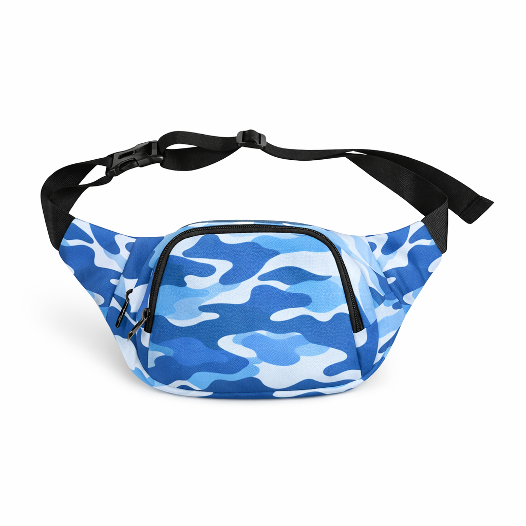 Bauchtasche mit blauem Camouflage-Muster