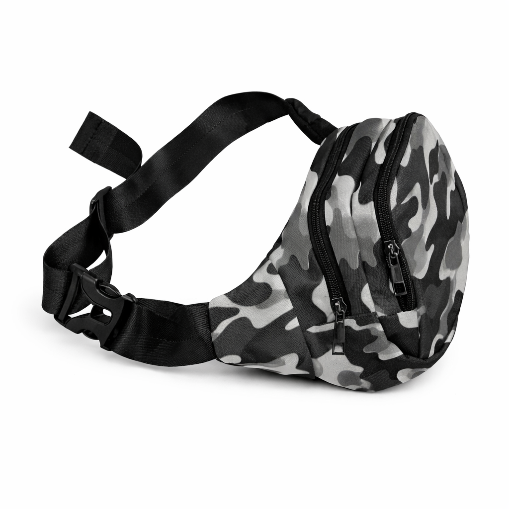 Bauchtasche mit schwarzem Camouflage-Muster