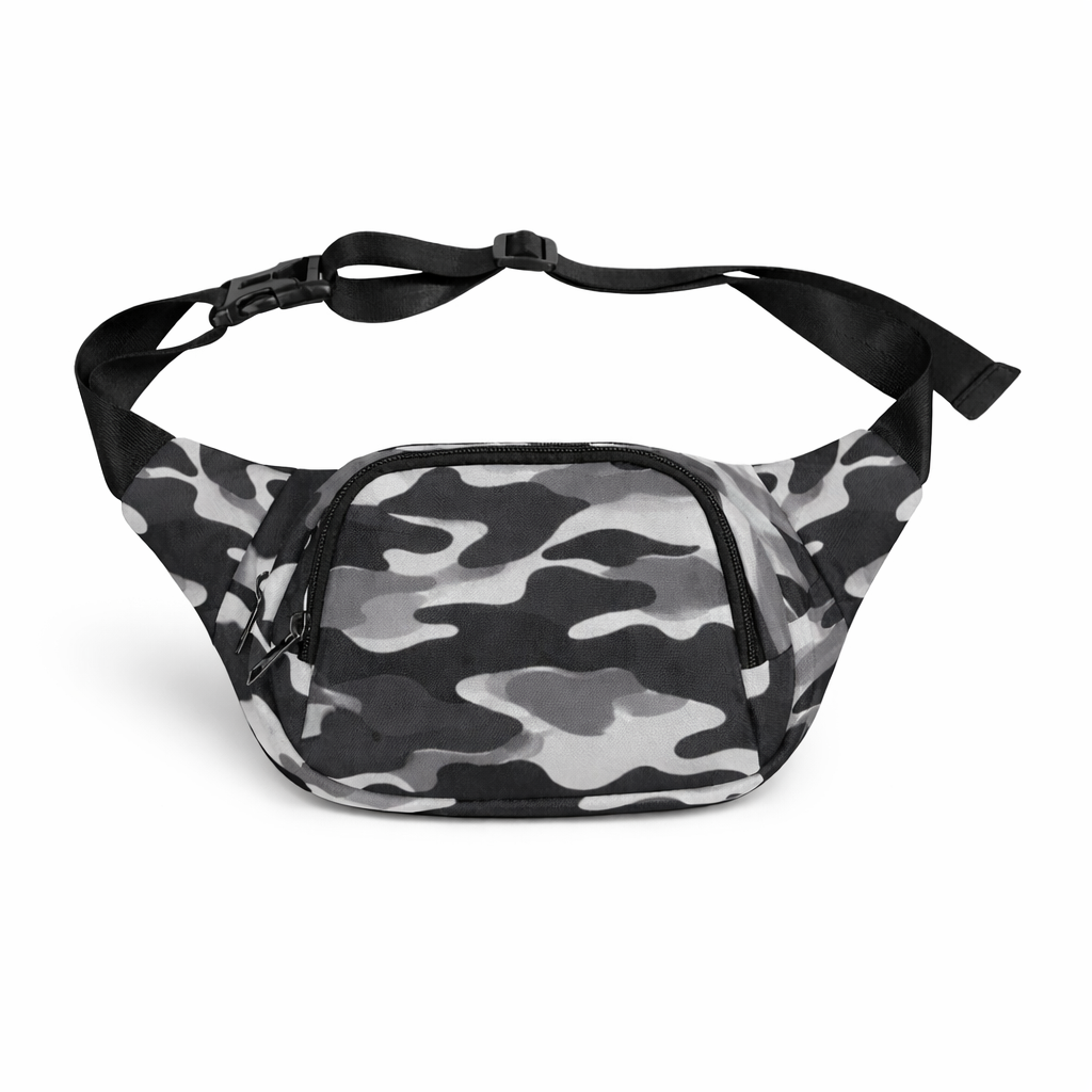 Bauchtasche mit schwarzem Camouflage-Muster