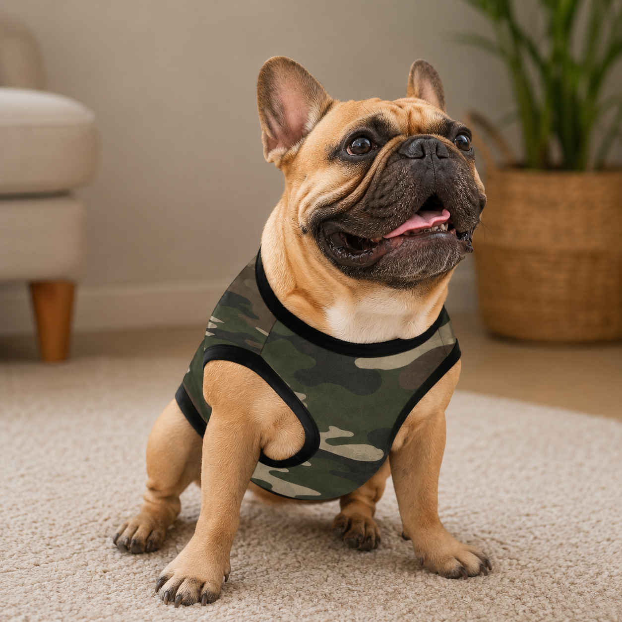 Camouflage Hunde-Tanktop mit Allover-Druck