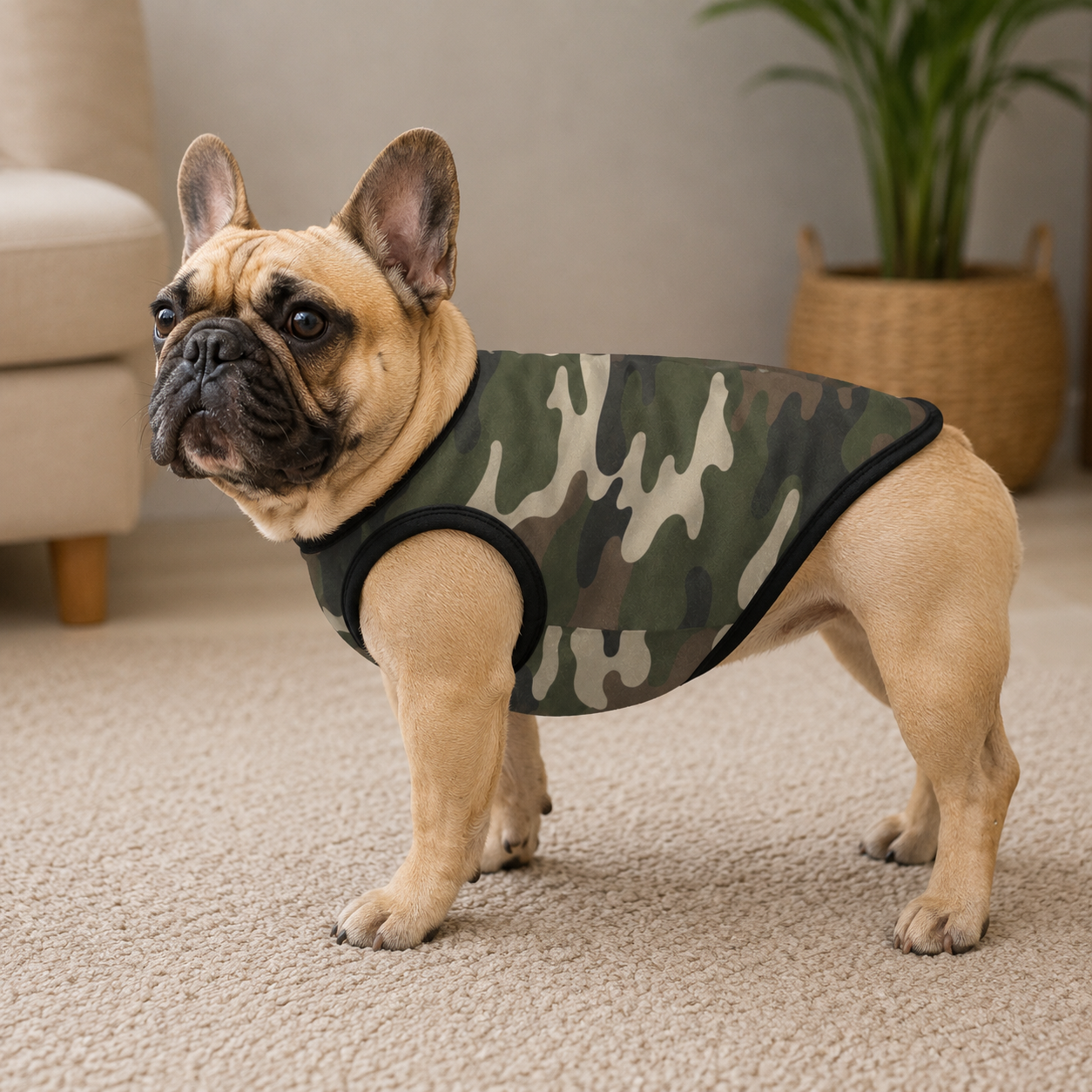 Camouflage Hunde-Tanktop mit Allover-Druck